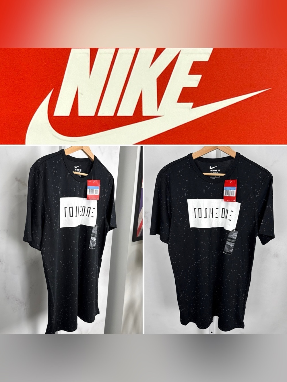 Nike Roshe One Men’s Black/white Splatter Athletic Cut TShirt Vintage Sz M NEW